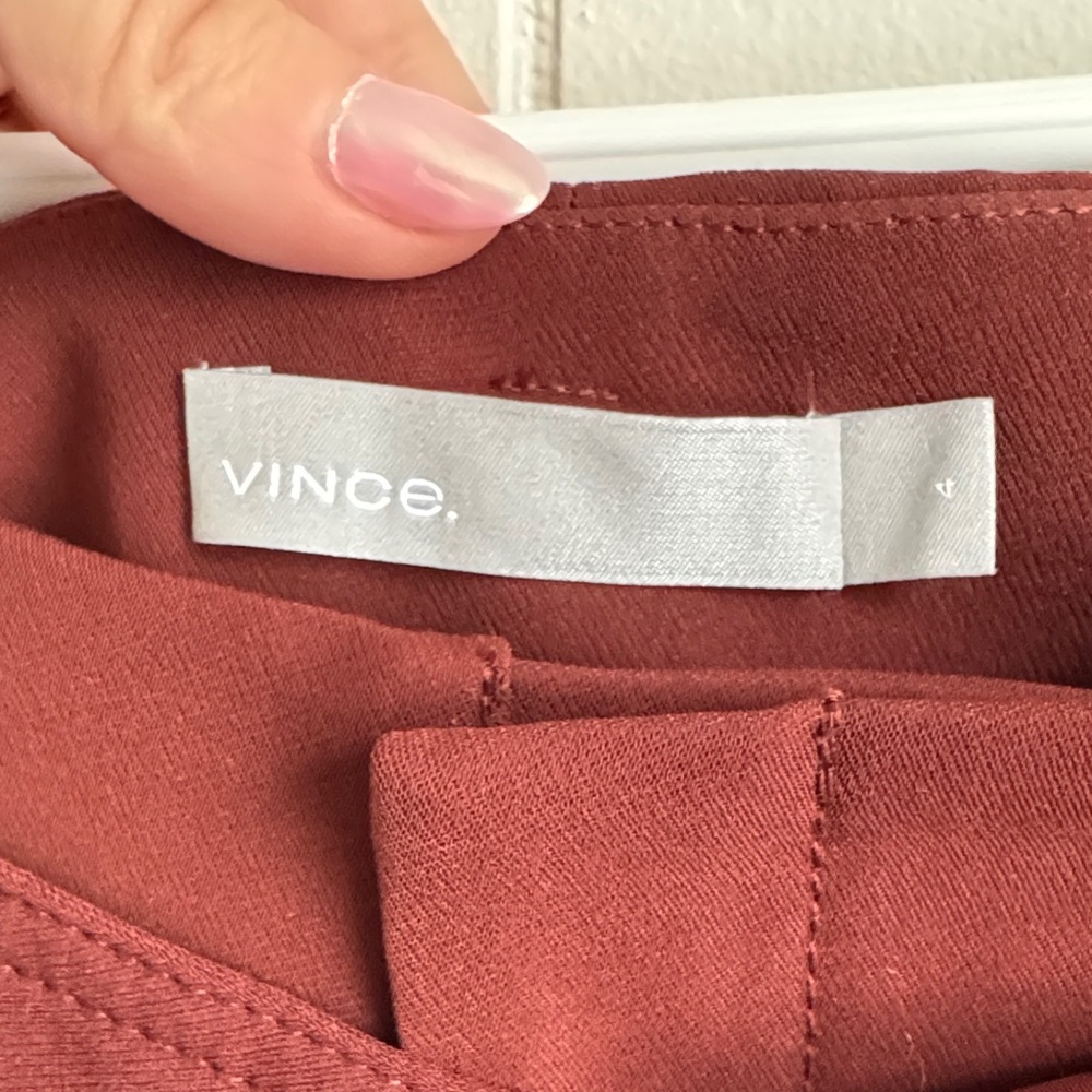 NWT Vince Vince Deep Red Trousers Sz 4 - Picture 2 of 4